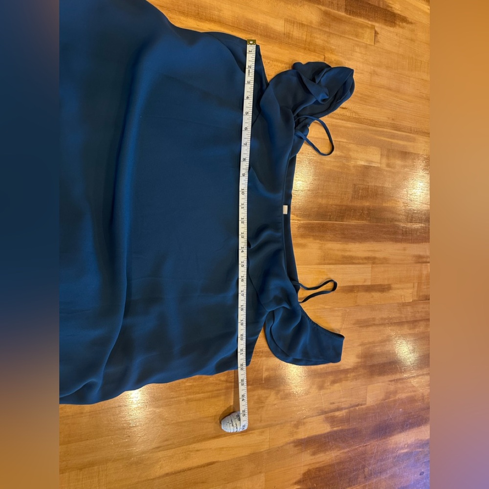 LOFT Blue Midi Dress with Ruffle Detail - Picture 11 of 12
